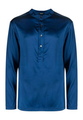 TOM FORD Pyjama-Oberteil aus Seide - Blau