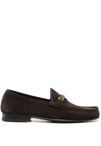 TOM FORD chain-detail suede loafers - Braun