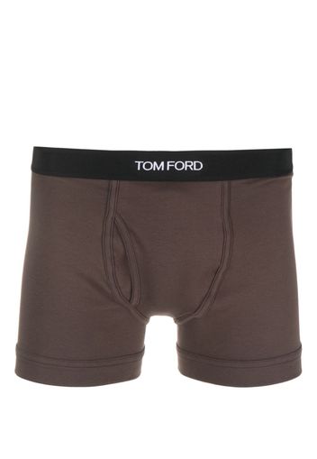 TOM FORD logo-waistband cotton boxers - Braun