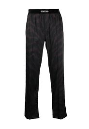 TOM FORD patterned logo-waistband pyjama trousers - Schwarz