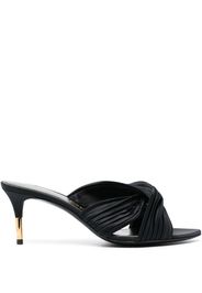 TOM FORD knot-detail 75mm pleated mules - Schwarz