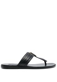 TOM FORD logo-plaque leather flip flops - Schwarz