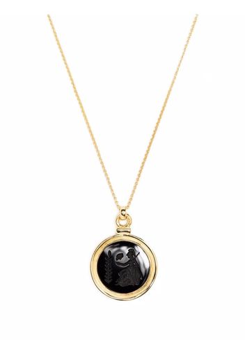 Tom Wood Athena Halskette mit Onyx-Anhänger - Gold