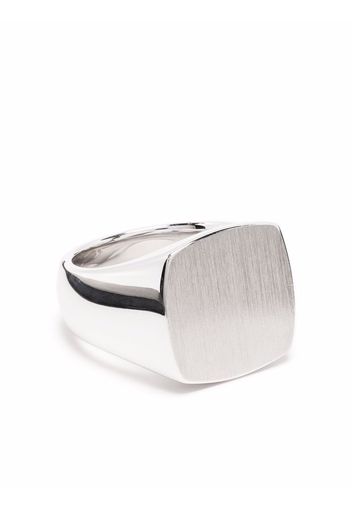 Tom Wood Eckiger Cushion Satin Ring - Silber