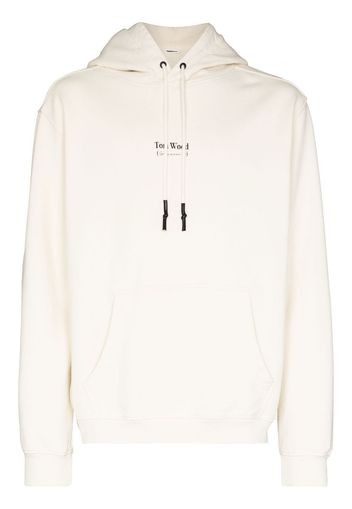 Tom Wood logo-print drawstring hoodie - Weiß