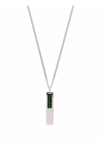 Tom Wood cube pendant malachite necklace - Silber