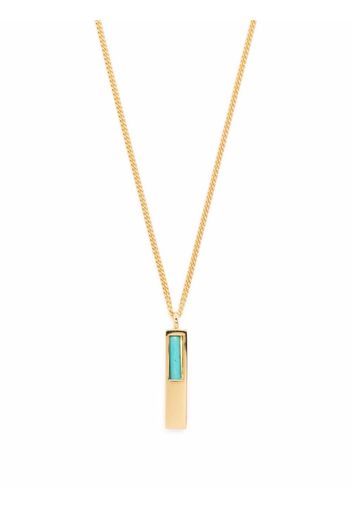 Tom Wood cube pendant turquoise necklace - Gold