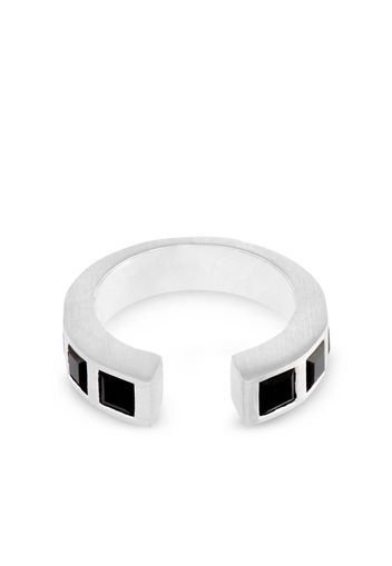 Tom Wood Gate Square Ring mit schwarzem Onyx - Silber