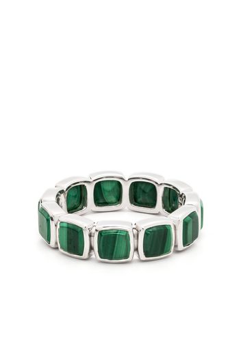 Tom Wood Cushion Band malachite ring - S925 ARGENTO