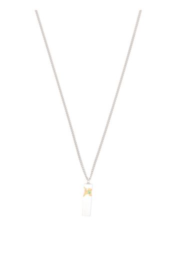 Tom Wood Mined Cube pendant necklace - Silber