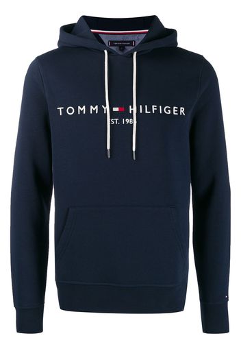 Tommy Hilfiger Kapuzenpullover mit Logo-Stickerei - Blau