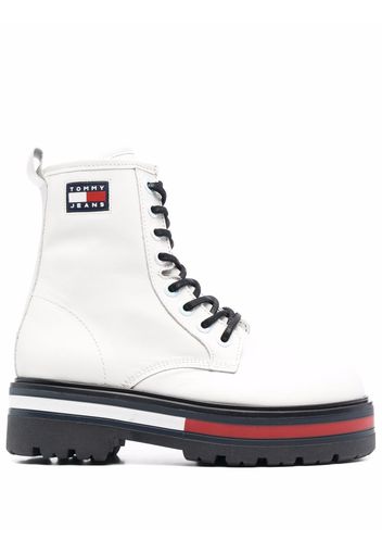 Tommy Hilfiger Stiefel mit Logo-Patch - Weiß