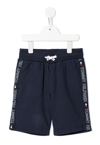 Tommy Hilfiger Junior logo stripe track shorts - Blau