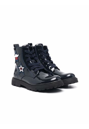 Tommy Hilfiger Junior Schnür lacquer boots - Blau