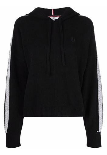 Tommy Hilfiger side-striped hoodie - Schwarz