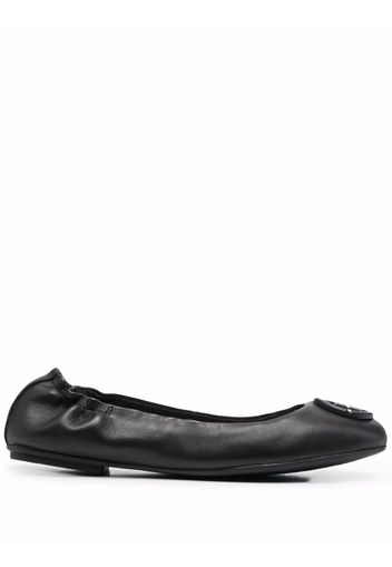 Tommy Hilfiger logo-plaque ballerina shoes - Schwarz