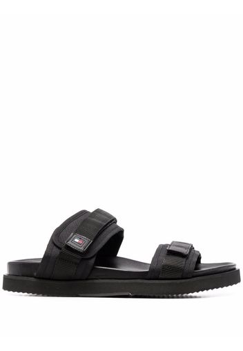 Tommy Hilfiger logo-plaque touch-strap sandals - Schwarz