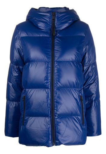 Tommy Hilfiger logo-hood padded jacket - Blau