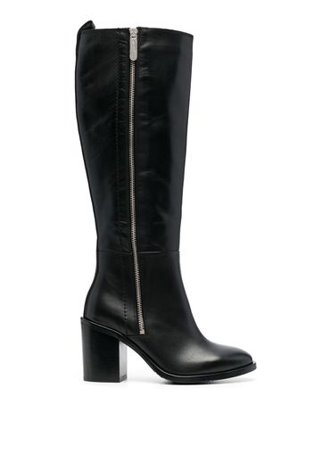 Tommy Hilfiger knee-high leather boots - Schwarz