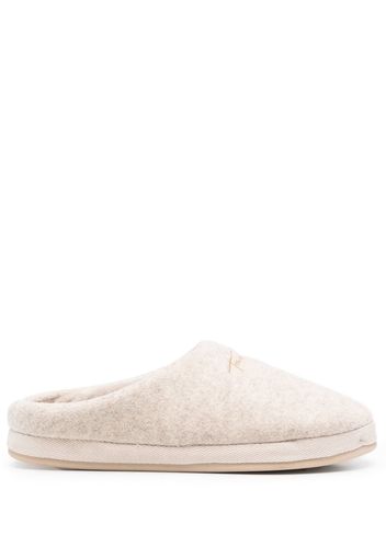 Tommy Hilfiger logo embroidery slippers - Nude