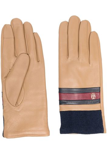 Tommy Hilfiger logo-plaque leather gloves - Braun