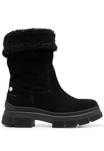 Tommy Hilfiger shearling lining suede boots - Schwarz