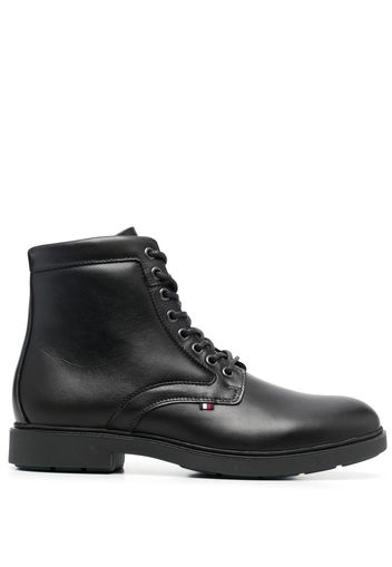 Tommy Hilfiger lace-up leather boots - Schwarz