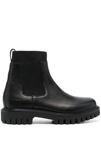 Tommy Hilfiger lug-sole leather Chelsea boots - Schwarz