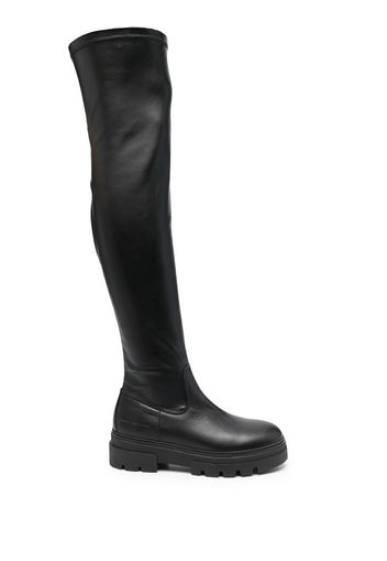 Tommy Hilfiger above-knee leather boots - Schwarz