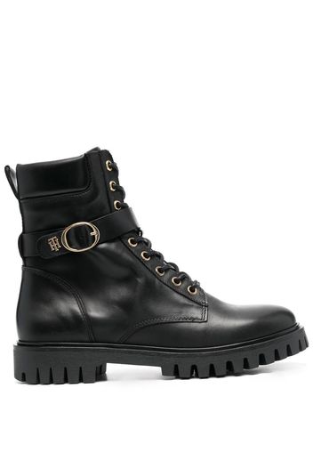 Tommy Hilfiger ankle-length leather biker boots - Schwarz