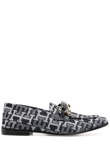 Tommy Hilfiger logo-jacquard loafers - Blau