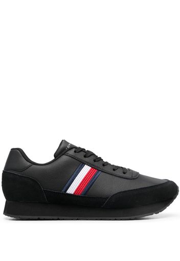 Tommy Hilfiger leather low-top sneakers - Schwarz