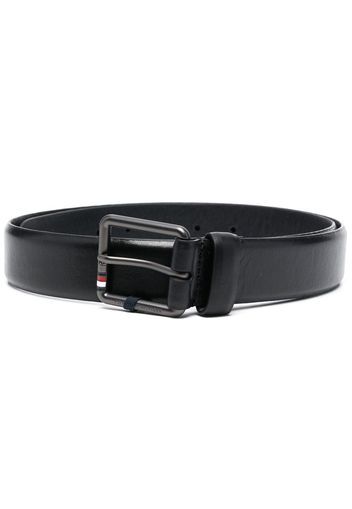 Tommy Hilfiger logo-plaque leather belt - Schwarz