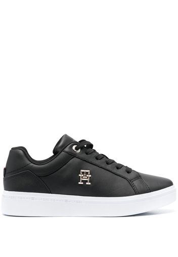 Tommy Hilfiger low-top leather sneakers - Schwarz