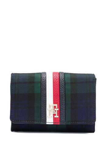 Tommy Hilfiger check-pattern fold-over purse - Blau