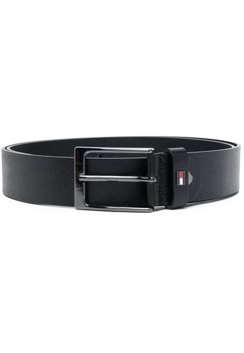 Tommy Hilfiger logo-plaque leather belt - Schwarz