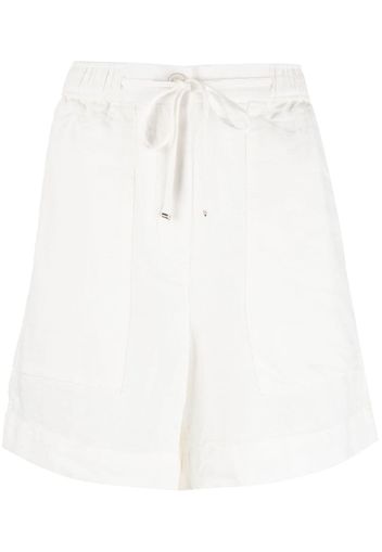 Tommy Hilfiger high-waisted drawstring linen shorts - Weiß