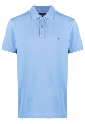 Tommy Hilfiger logo-embroidered polo shirt - Blau