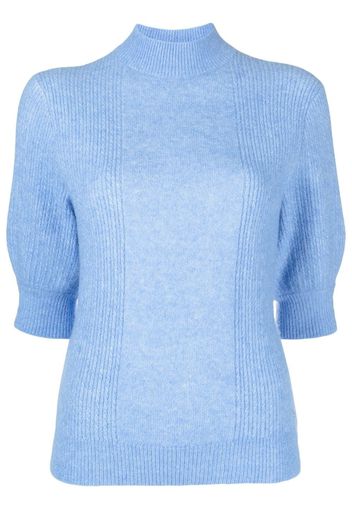 Tommy Hilfiger high-neck cropped-sleeve jumper - Blau