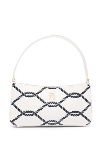 Tommy Hilfiger rope-print shoulder bag - Nude