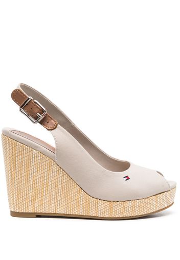 Tommy Hilfiger slingback wedge-heel sandals - Nude