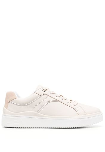 Tommy Hilfiger round-toe leather sneakers - Nude