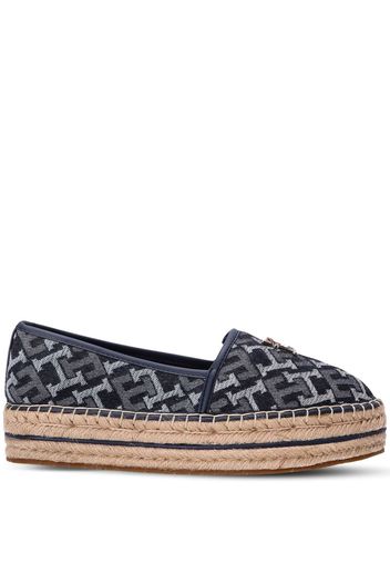 Tommy Hilfiger monogram-print flatform espadrilles - Blau