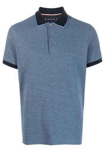 Tommy Hilfiger logo-patch cotton polo shirt - Blau