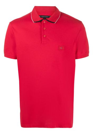 Tommy Hilfiger logo-patch cotton polo shirt - Rot