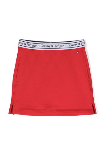 Tommy Hilfiger Junior logo-waistband mini skirt - Rot