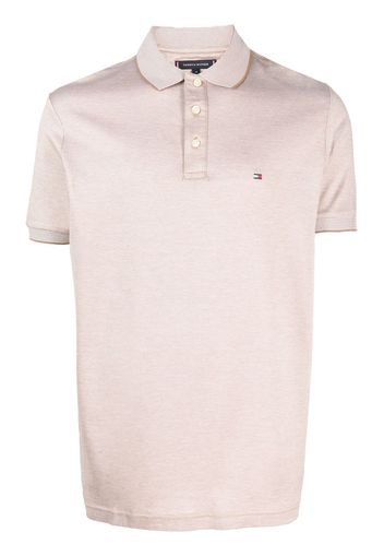 Tommy Hilfiger logo-patch piqué polo shirt - Nude