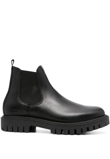 Tommy Hilfiger round-toe slip-on leather boots - Schwarz