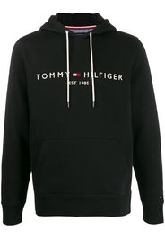 Tommy Hilfiger Kapuzenpullover mit Logo-Print - Schwarz