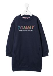 Tommy Hilfiger Junior metallic logo sweatshirt dress - Blau